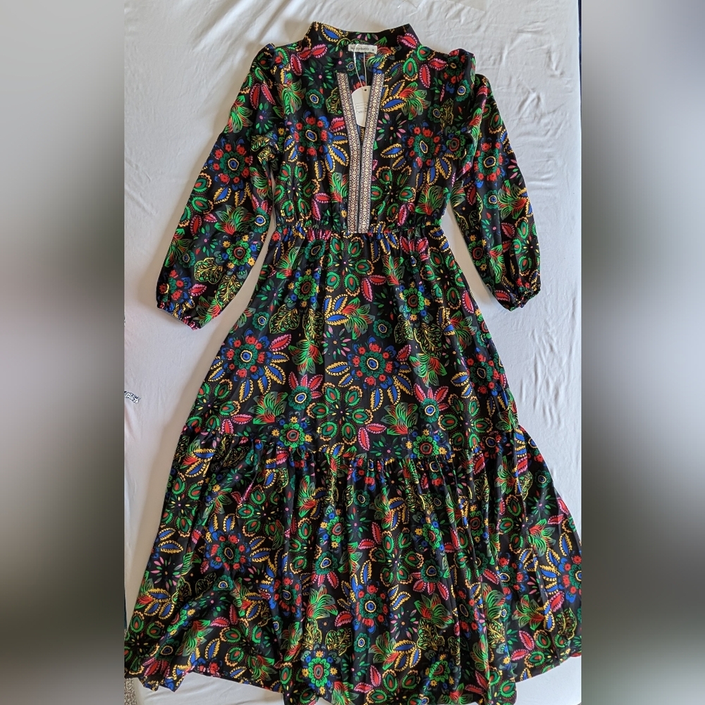 Rusttydustty Boho Floral Maxi Dress | Size M | NWT